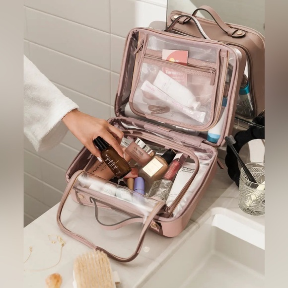 Calpak Large Clear Cosmetics Case in Mauve - Like New - Picture 3 of 12